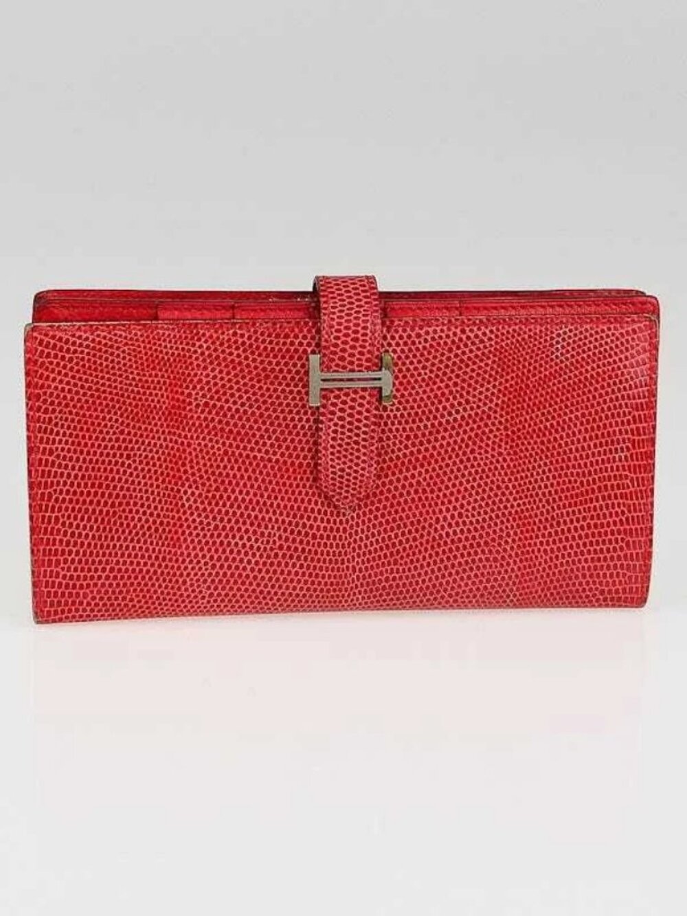 Hermes Bougainvillea Lizard Bearn Gusset Wallet